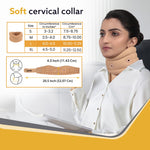 AGARO Cervical Collar Spondylitis Neck Support, Adjustable Neck Brace With Extra Support, Relieves Pain, Stress & Pressure in Spine, Large, Beige