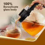 Elite Glass Carafe With Strainer Lid, 1200ml, Glass Kettle, Borosilicate Glass, Microwave Safe, Low Flame Proof, Transparent