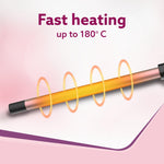 Round Chopstick Curler, With 10 MM Barrel, Rod, Tong, Chopstick Round Hair Curler, Ceramic Coated Plates, Cool Touch Tip, Fast Heating, For Men Women, Maggie Curl, Styling (HC7017, Rose Gold & Black)