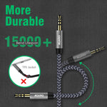 3.5mm Audio Cable Stereo Aux 90 Degree Right Angle Aux Cable 24K Gold Plated Male to Male Hi-Fi Sound for Car, Home Stereos, Speakers & More 1M/ 100CM/ 3.2 Ft, Silver & Black