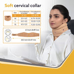 AGARO Cervical Collar Spondylitis Neck Support, Adjustable Neck Brace With Extra Support, Relieves Pain, Stress & Pressure in Spine, Small, Beige