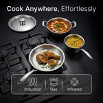 Regency Triply Cookware Set of 3, 24 cm Kadai (2.7L), 24 cm Fry Pan (2.2L) & 16 cm Saucepan (1.5L)