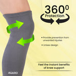 Tubular Stretchable Knee Cap,  Breathable Fabric, Uniform Compression, Relieves Muscle Pain, Joint Pain, Injury Recovery, For Workout, Running, For Men And Women, XXL, Grey, Pack of 2