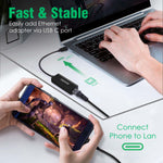 USB C to Ethernet Adapter, 4-in-1 RJ45 to USB C Thunderbolt 3/Type-C Gigabit Ethernet LAN Network Adapter