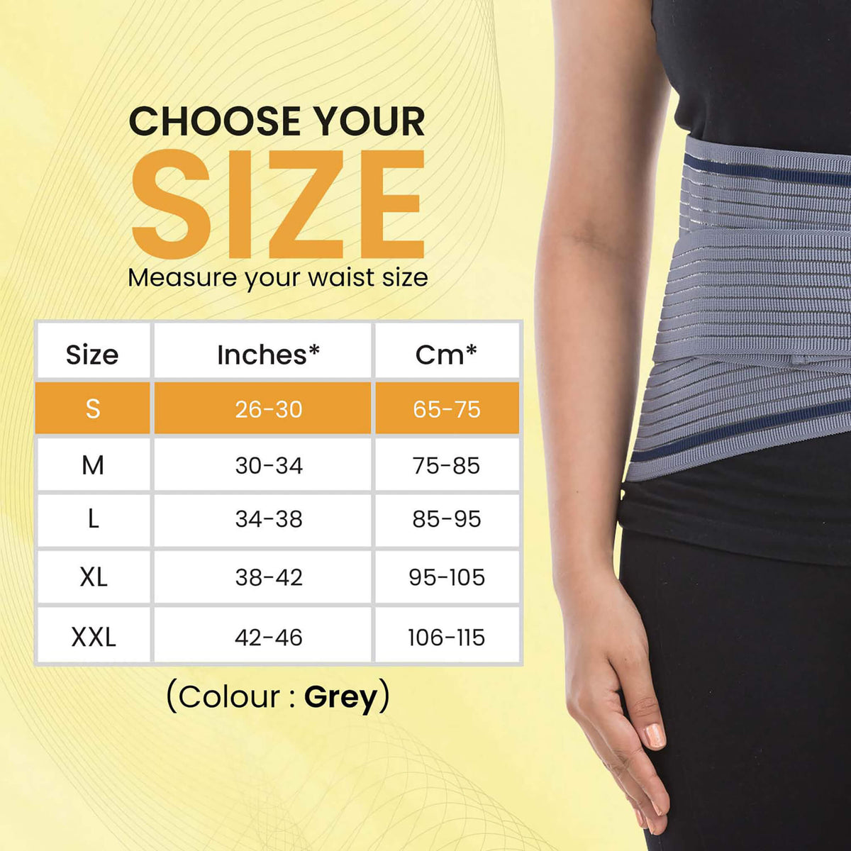 Lumbo Sacral Belt With Double Strapping, Back Support For the Lumbar Spine, Pain Relief, Back Brace for Men and Women, Small, Grey