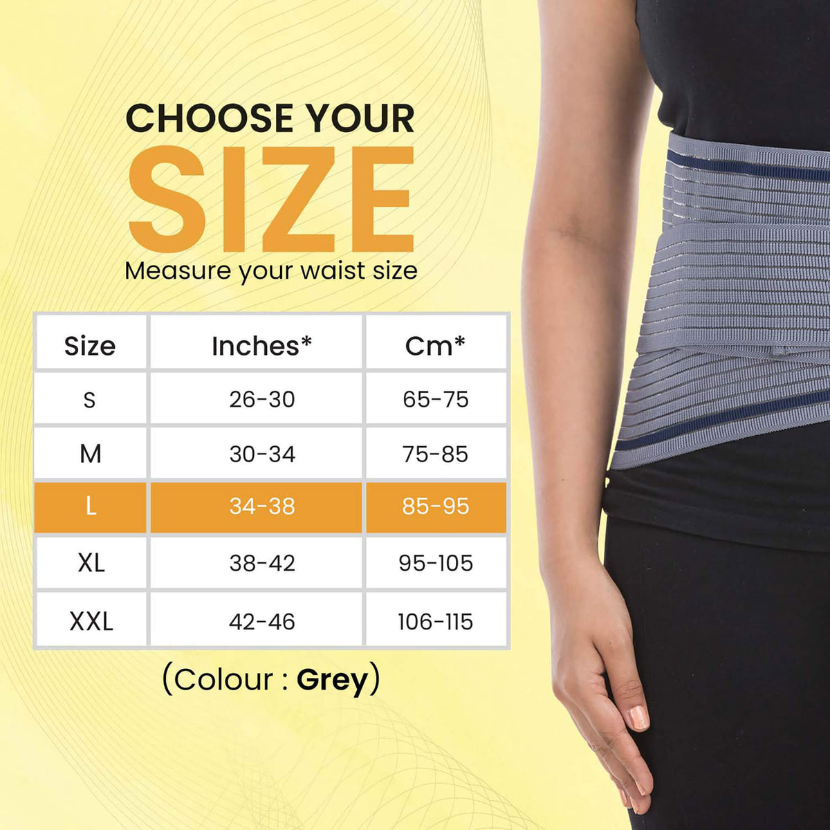 Lumbo Sacral Belt With Double Strapping, Back Support For the Lumbar Spine, Pain Relief, Back Brace for Men and Women, Large, Grey