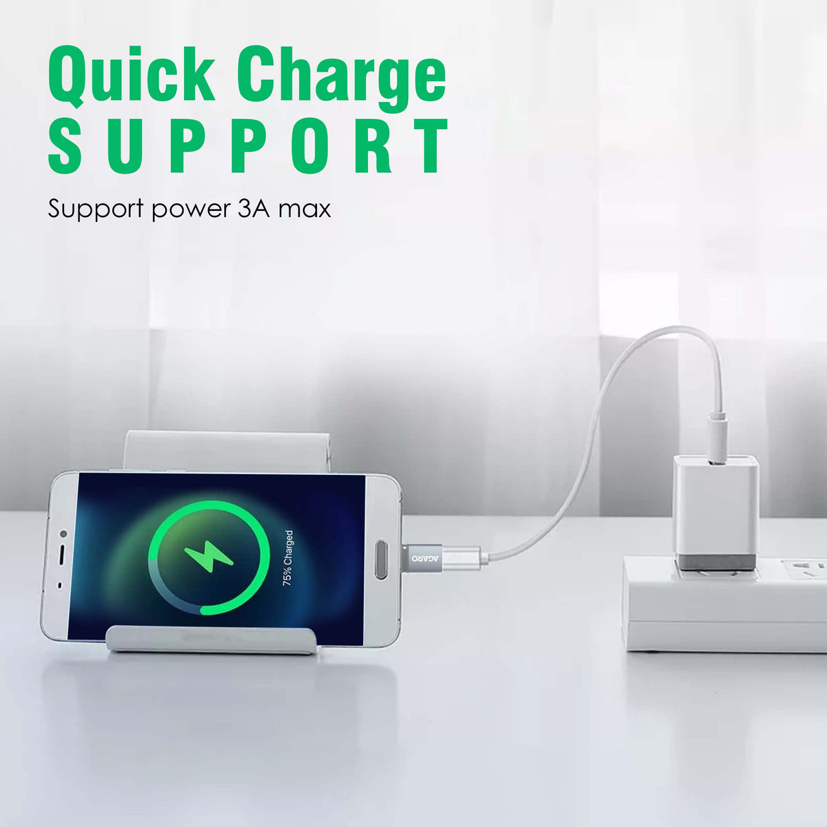 Micro USB to USB A Female OTG Adapter- (Metallic Grey)