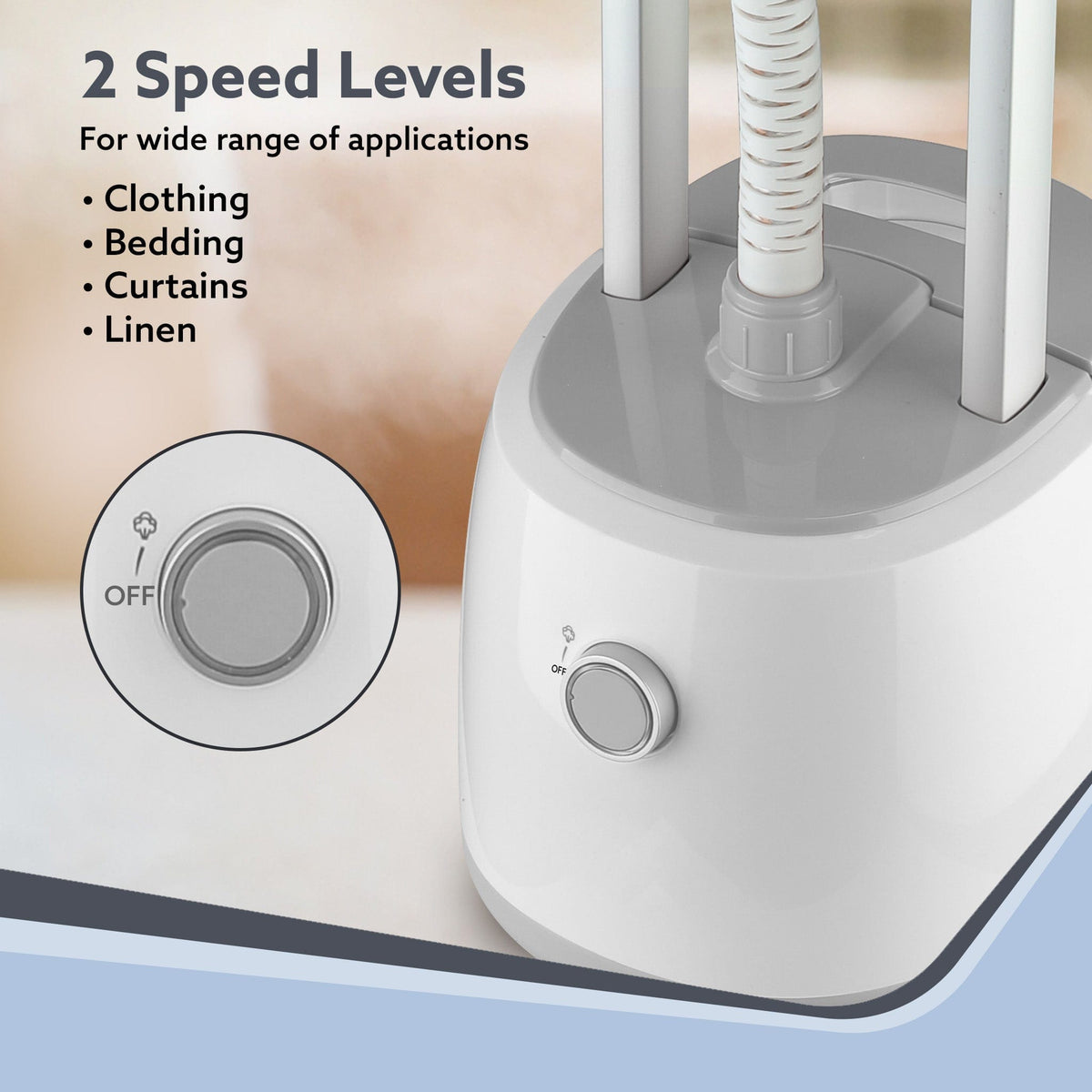 Grand Standing Garment Steamer 2000W, Professional Standing Steam Iron,  De-wrinkle clothes, Height  Adjustable, Iron Board,  1.8L Water Tank, Fast Steaming