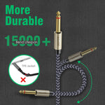 3.5 mm 1/8 TRS to Dual 6.35 mm 1/4 TS Mono Breakout Cable Y Spitter Stereo Cord Adapter Compatible, 2 meters, grey
