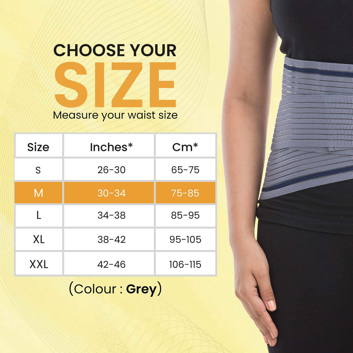 Lumbo Sacral Belt With Double Strapping, Back Support For the Lumbar Spine, Pain Relief, Back Brace for Men and Women, Medium, Grey
