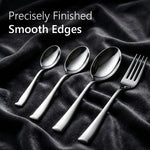 Elite 24 Pieces Stainless Steel Cutlery Set for Dining Table, Silver Mirror Finish Spoon & Fork Set, 6 Tea Spoons, 6 Dinner Spoons, 6 Dinner Forks & 6 Dessert Spoons, Food Grade, Dishwasher Safe