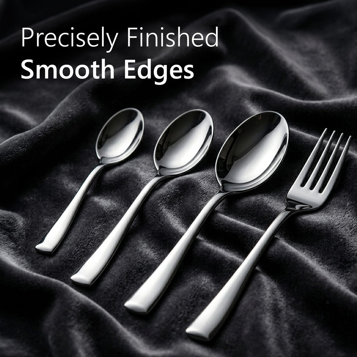 Elite 24 Pieces Stainless Steel Cutlery Set for Dining Table, Silver Mirror Finish Spoon & Fork Set, 6 Tea Spoons, 6 Dinner Spoons, 6 Dinner Forks & 6 Dessert Spoons, Food Grade, Dishwasher Safe