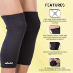 Tubular Stretchable Knee Cap, Breathable Fabric, Uniform Compression, Relieves Muscle Pain, Joint Pain, Injury Recovery, For Workout, Running, For Men And Women, Large, Black, Pack of 2