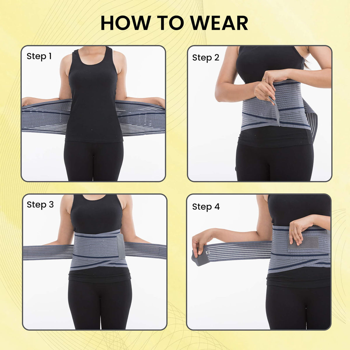 Lumbo Sacral Belt With Double Strapping, Back Support For the Lumbar Spine, Pain Relief, Back Brace for Men and Women, Medium, Grey