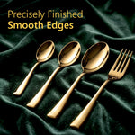 Regal 24 Pieces Gold Stainless Steel Cutlery Set for Dining Table, Premium Mirror Finish, 6 Tea Spoons, 6 Dinner Spoons, 6 Dinner Forks & 6 Dessert Spoons, Food Grade, Rust Resistant