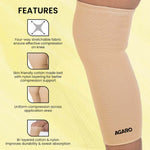 Tubular Stretchable Knee Cap,  Breathable Fabric, Uniform Compression, Relieves Muscle Pain, Joint Pain, Injury Recovery, For Workout, Running, For Men And Women, XXL, Beige, Pack of 2