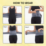 Lumbo Sacral Belt With Double Strapping, Back Support For the Lumbar Spine, Pain Relief, Back Brace for Men and Women, Large, Grey