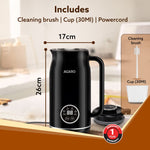 Regency Automatic Nut Milk Maker, Vegan Milk Machine, Make Vegan Milk From Nuts, Almonds, Soya, Oats etc, Boil Water, Juice, Cereals, Stainless Steel Body, 600ml, Black