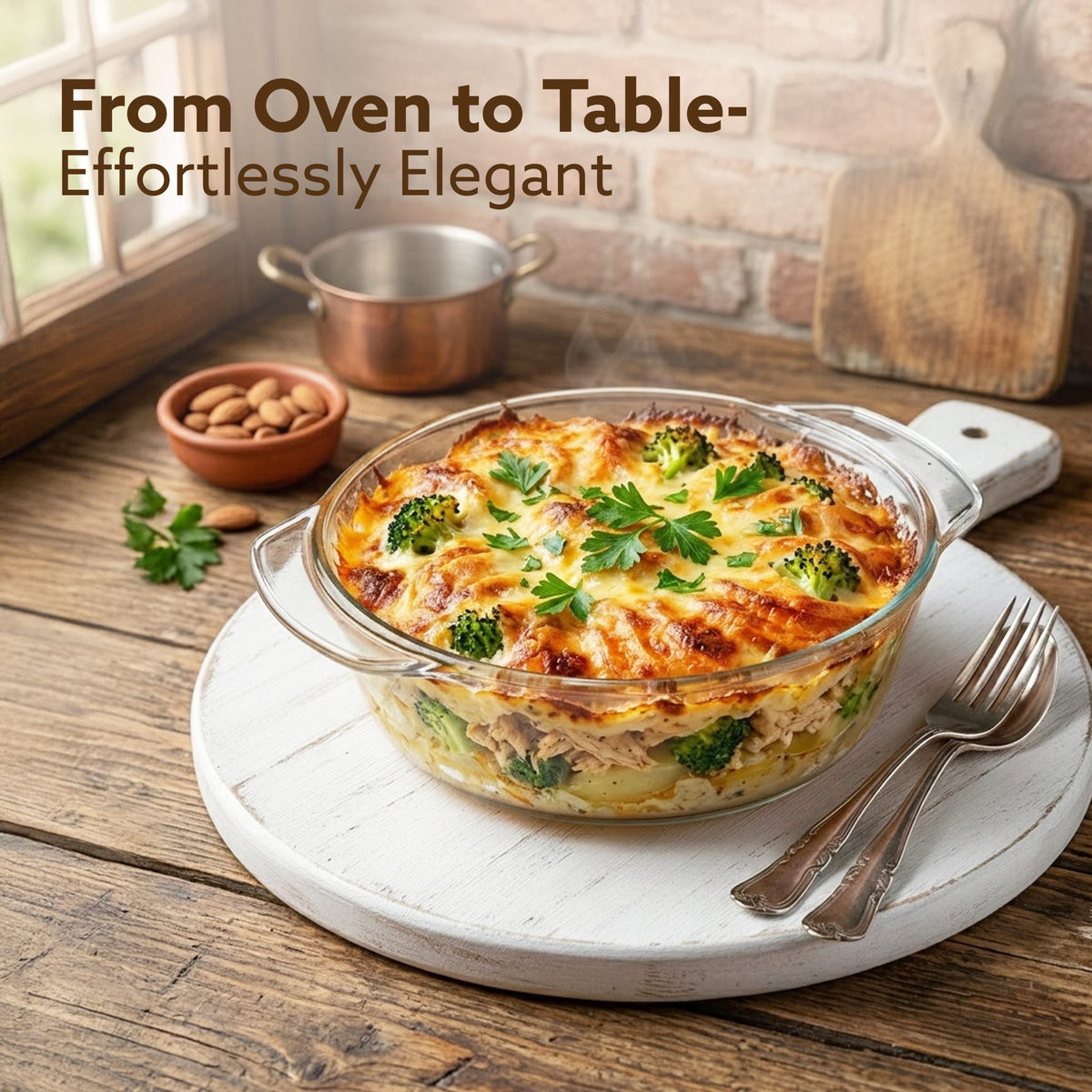 Elite Glass Casserole With Lid - 2000ml