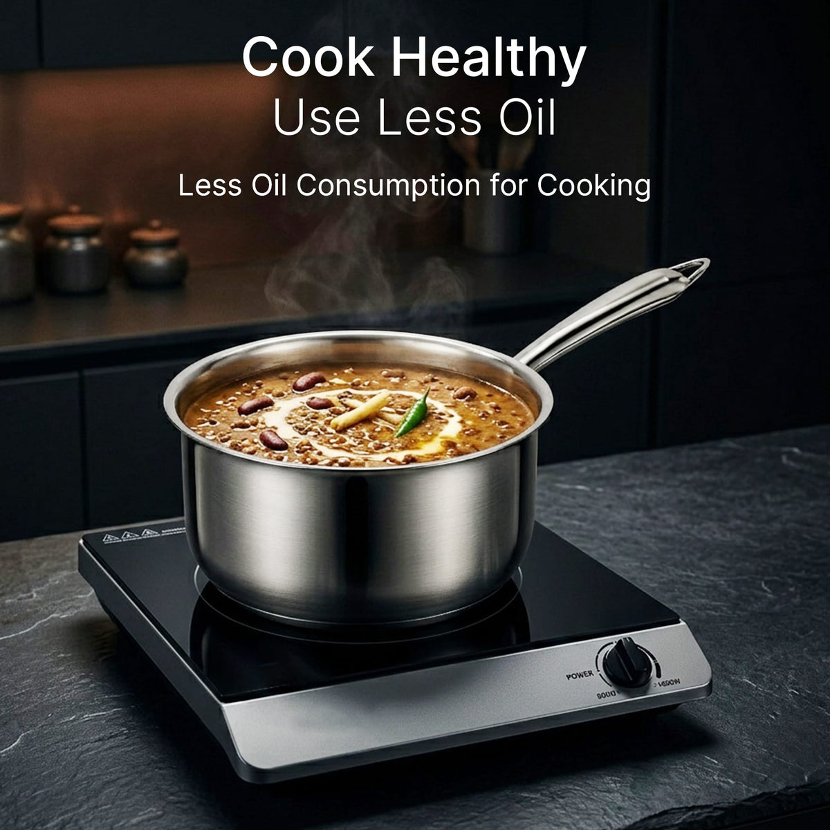 Regency 16 cm Triply Stainless Steel Saucepan with Lid, 1.5L capacity