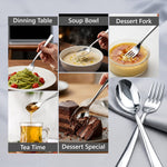 Elite 40-Piece Gold Stainless Steel Cutlery Set, Mirror Finish, Food Grade & Rust Resistant, Includes 8 Tea Spoons, 8 Dessert Spoons, 8 Dessert Forks, 8 Dinner Spoons & 8 Dinner Forks