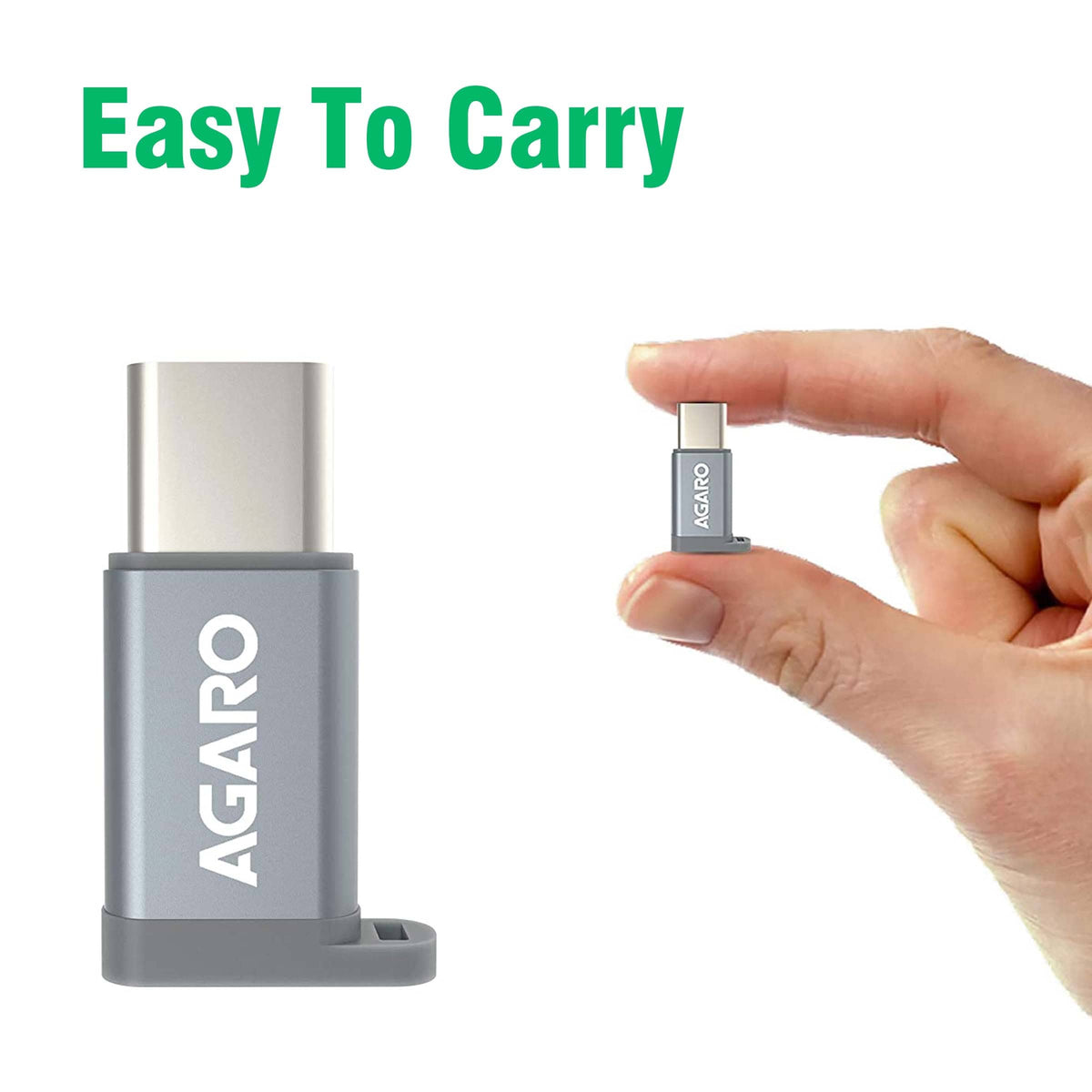 Micro USB to Type-C OTG Adapter - (Metallic Grey)