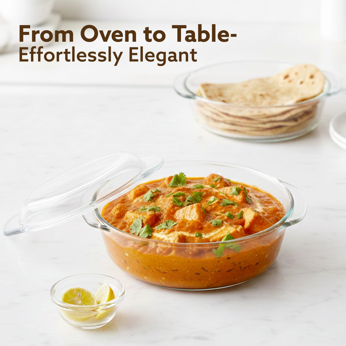 Elite Glass Casserole With Lid - 700ml
