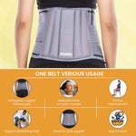 Lumbo Sacral Belt With Double Strapping, Back Support For the Lumbar Spine, Pain Relief, Back Brace for Men and Women, XL, Grey