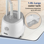 Grand Standing Garment Steamer 2000W, Professional Standing Steam Iron,  De-wrinkle clothes, Height  Adjustable, Iron Board,  1.8L Water Tank, Fast Steaming