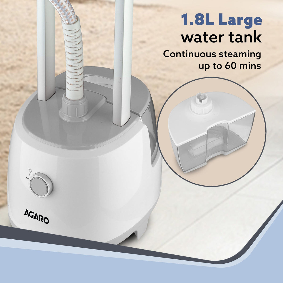 Grand Standing Garment Steamer 2000W, Professional Standing Steam Iron,  De-wrinkle clothes, Height  Adjustable, Iron Board,  1.8L Water Tank, Fast Steaming