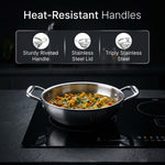 Regency 28 cm Triply Stainless Steel Kadai with Lid, 4L