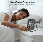 Primo Rechargeable Portable Desk Fan, Mini Fan with USB Type-C, 3 Speeds, Foldable Adjustable Stand, Long-Lasting Battery, Quiet Personal Cooling for Home, Office & Travel