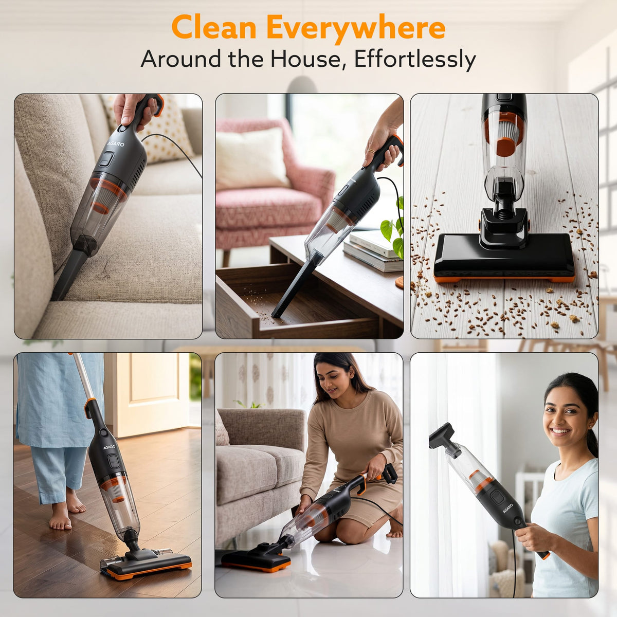 Aspira Stick Vacuum Cleaner for Home, 3-in-1 Vacuum & Mop, 600W Motor, 18kPa Suction
