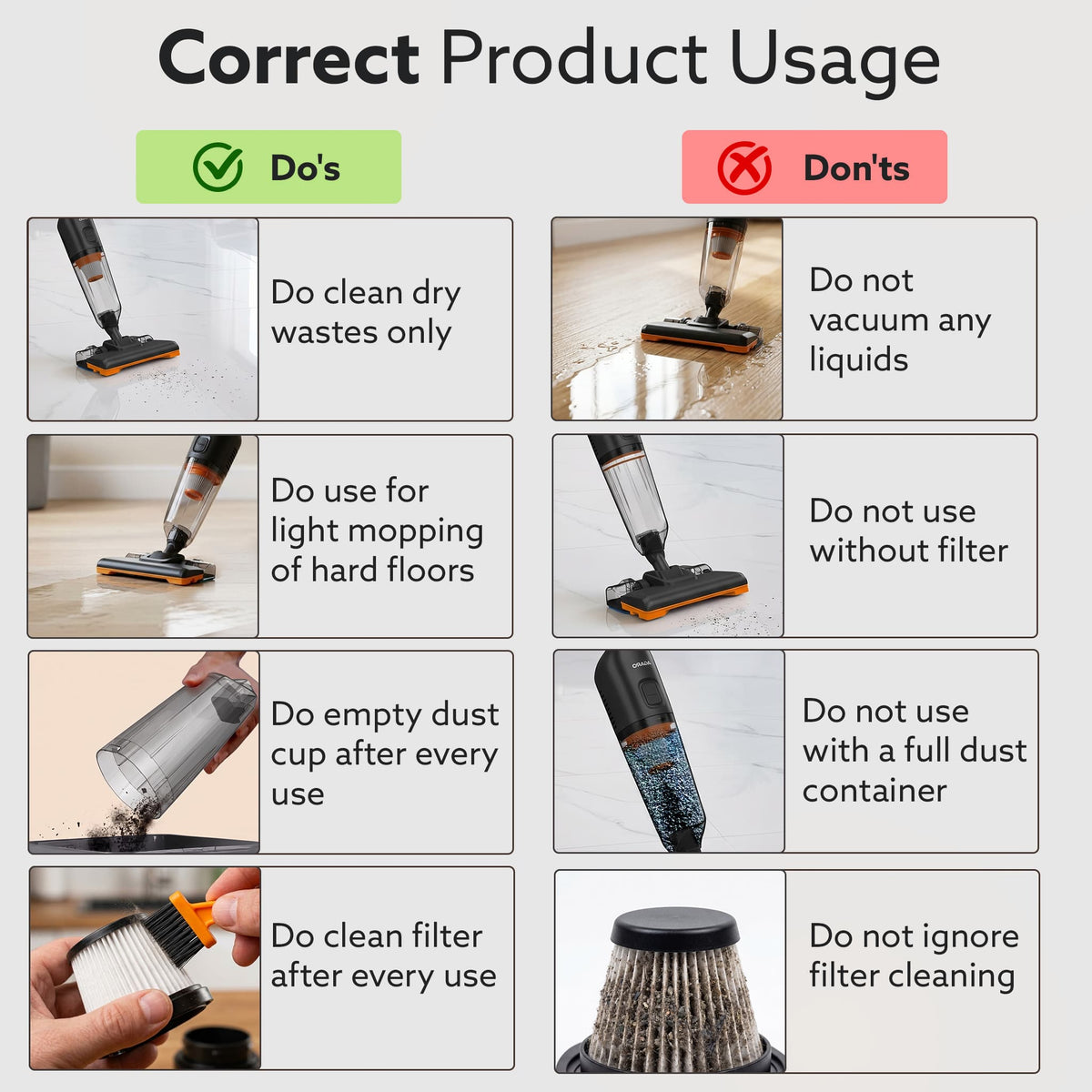 Aspira Stick Vacuum Cleaner for Home, 3-in-1 Vacuum & Mop, 600W Motor, 18kPa Suction