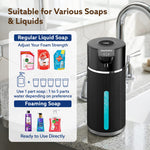 Elite Automatic Soap Dispenser, 420ml Touchless Foaming Hand Wash Dispenser, Digital Display, Wall Mount, Rechargeable 1200mAh Battery, IPX5 Water Resistant, for Bathroom, Kitchen & Office