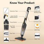 Aspira Stick Vacuum Cleaner for Home, 3-in-1 Vacuum & Mop, 600W Motor, 18kPa Suction