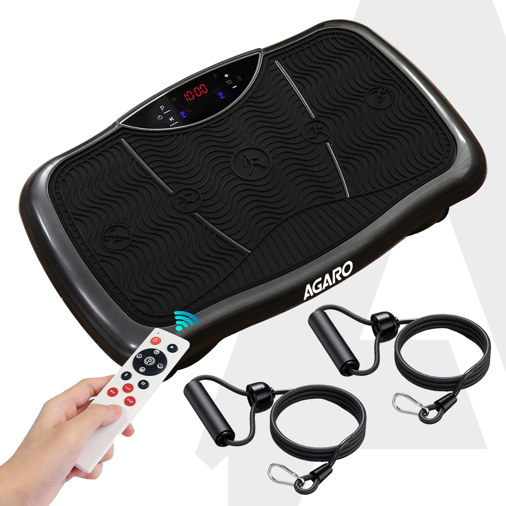 Regal Vibration Plate Massager, Home & Gym Workout Machine for Muscle Toning, Calorie Burning, Massaging & Weight Loss Comes with 5 Program Mode with Remote,2 Balance Straps, Black