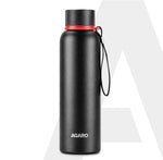 Elegant 700ml Stainless Steel Water Bottle, Up to 24 Hrs. Hot & Cold, ISI Certified, Triple Vacuum Insulated, Leak-Proof, Rust-Proof, BPA-Free, for Office, Travel, Gym, 1Y Warranty, Gun Black