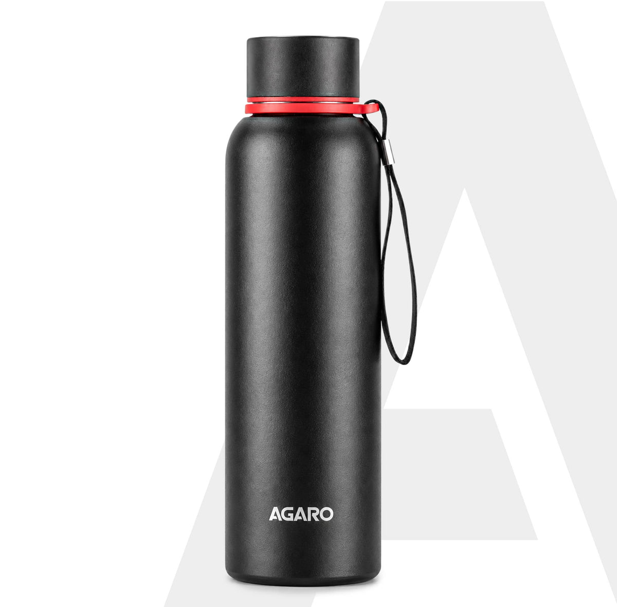 Elegant 700ml Stainless Steel Water Bottle, Up to 24 Hrs. Hot & Cold, ISI Certified, Triple Vacuum Insulated, Leak-Proof, Rust-Proof, BPA-Free, for Office, Travel, Gym, 1Y Warranty, Gun Black