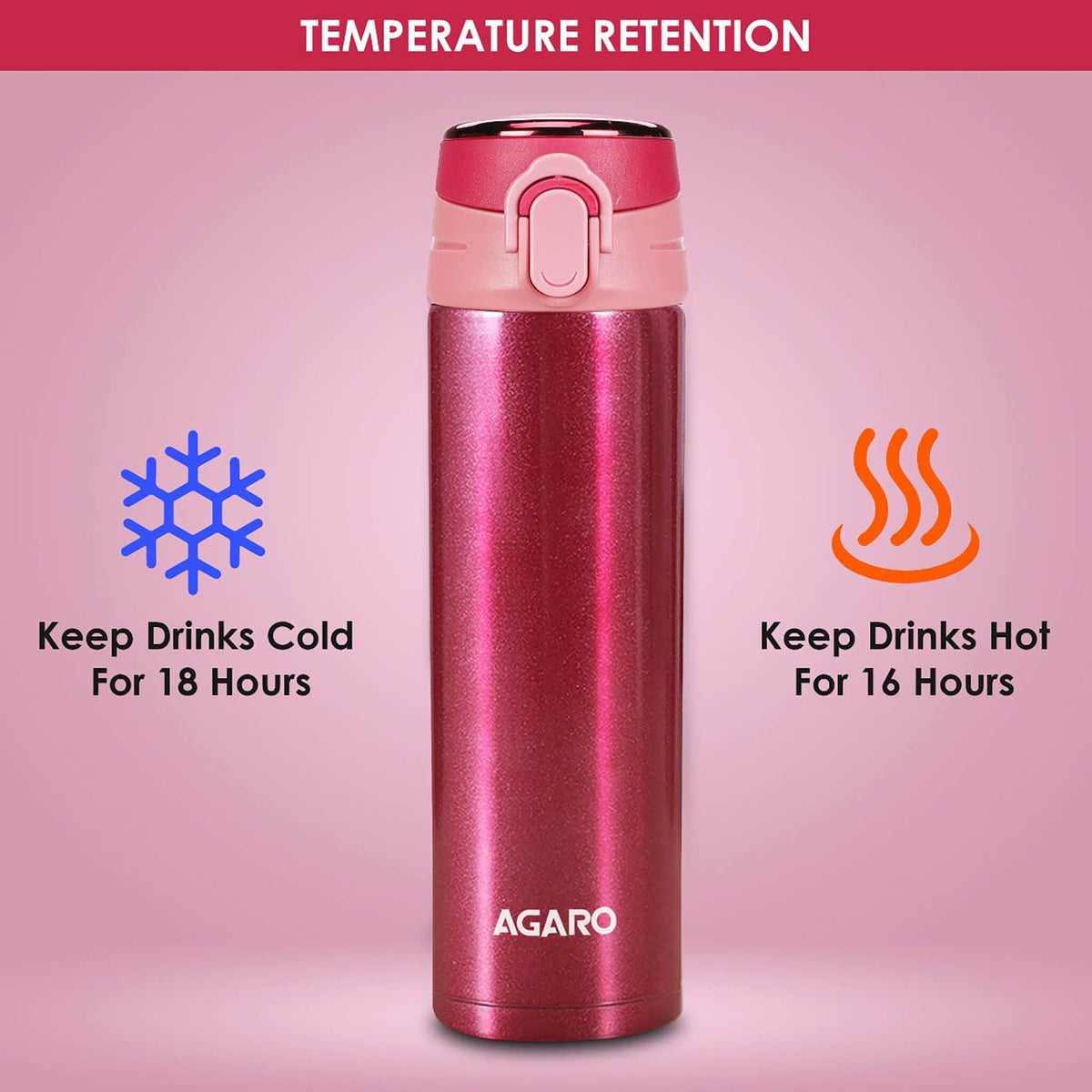 Galaxy Stainless Steel Vacuum Flask 500ML , Du