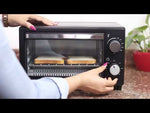 Marvel 9L OTG Oven 800W, Compact Toaster Griller for Baking, Toasting & Grilling, Adjustable 100°C-250°C, 30-Min Timer with Ready Bell, Auto Shut-Off, Tempered Glass Door, Bake Pan, Tong & Rack