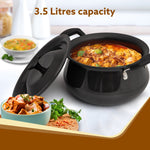 Elite Hard Anodised Handi, 3.5 Litres, Riveted handle, 3 mm Thick Plate, Gas Oven Compatible